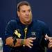 Michigan head coach Brady Hoke answers questions from the media during a press conference at the Al Glick Fieldhouse on Monday, August 5, 2013. Melanie Maxwell | AnnArbor.com